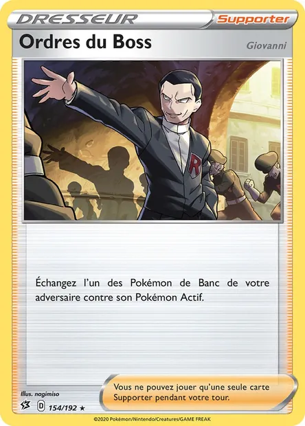 Ordres du Boss (Giovanni), carte Pokémon RCL 154 — extension Clash des Rebelles