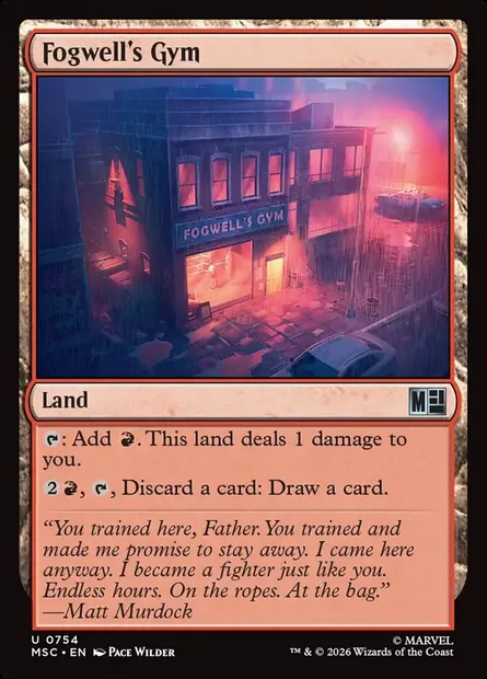 Fogwell's Gym, Magic card MSC 754 — Marvel Super Heroes Commander set