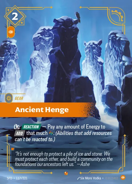 Ancient Henge, carte Riftbound SFD 117 — extension Spiritforged