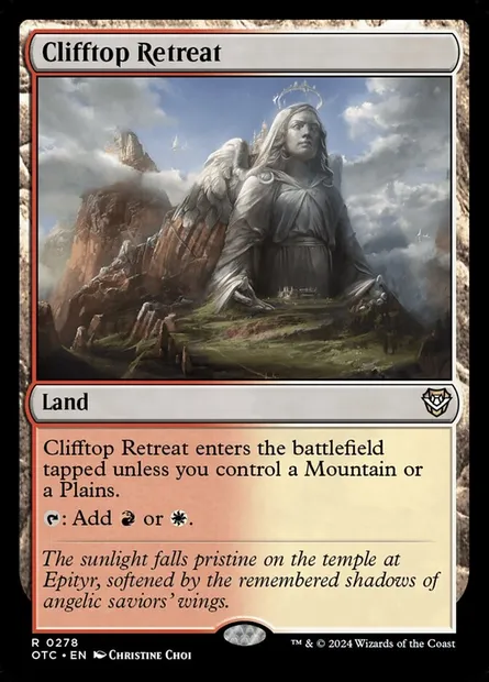 Clifftop Retreat, Magic card OTC 278 — Outlaws of Thunder Junction Commander set