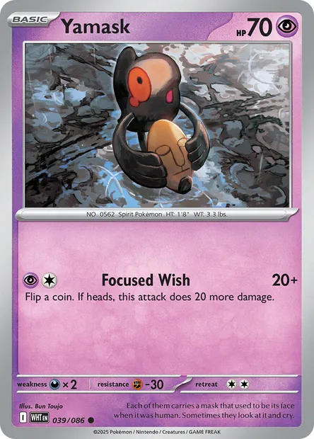 Yamask, Pokémon card WHT 039 — White Flare set