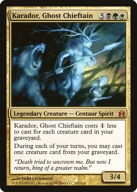 Karador, Ghost Chieftain, Magic card CMD 207 — Commander 2011 set