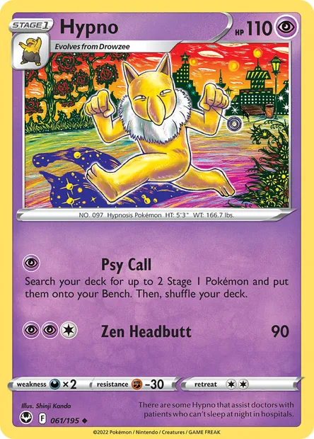 Hypno, Pokémon card SIT 061 — Silver Tempest set