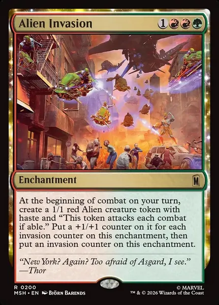 Alien Invasion, Magic card MSH 200 — Marvel Super Heroes set