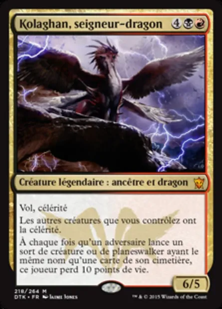 Kolaghan, seigneur-dragon, carte Magic DTK 218 — extension Les Dragons de Tarkir