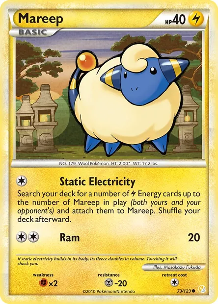 Mareep, Pokémon card HS 73 — HeartGold SoulSilver set