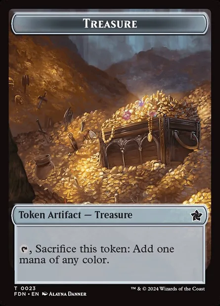 Treasure, carte Magic TFDN 23 — extension Foundations Tokens