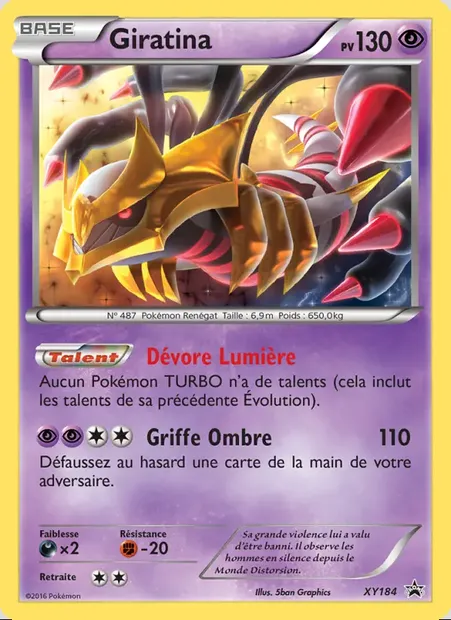 Giratina, carte Pokémon XY 184 — extension Promo XY