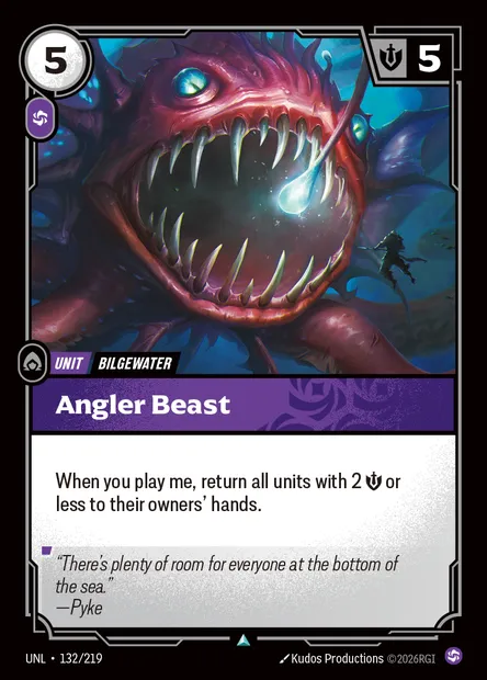 Angler Beast, carte Riftbound UNL 132 — extension Unleashed