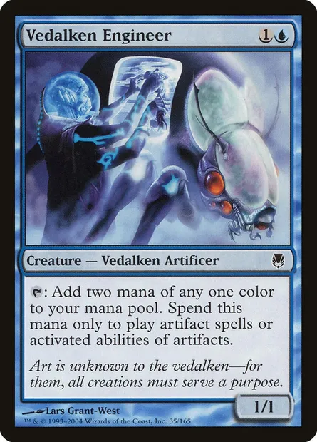 Vedalken Engineer, Magic card DST 35 — Darksteel set