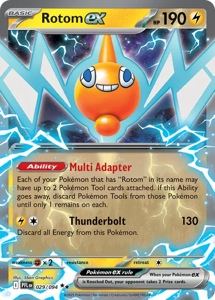 Rotom ex, Pokémon card PFL 029 — Phantasmal Flames set