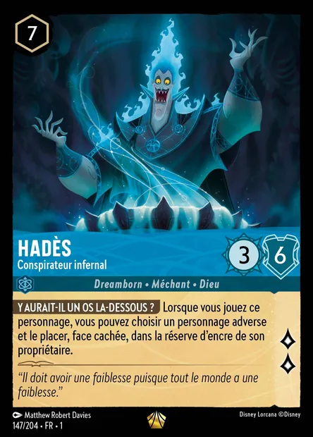 Hadès - Conspirateur infernal, carte Disney Lorcana CH1-147 — extension Premier Chapitre