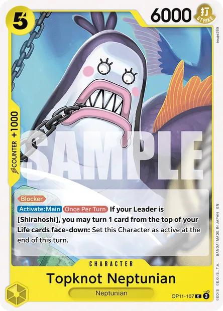 Topknot Neptunian, One Piece card OP11-107 — A FIST OF DIVINE SPEED set