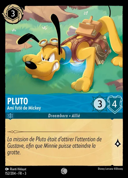 Pluto - Ami futé de Mickey, carte Disney Lorcana CH3-152 — extension Les Terres d'Encres