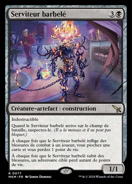 Serviteur barbelé, carte Magic MKM 77 — extension Murders at Karlov Manor