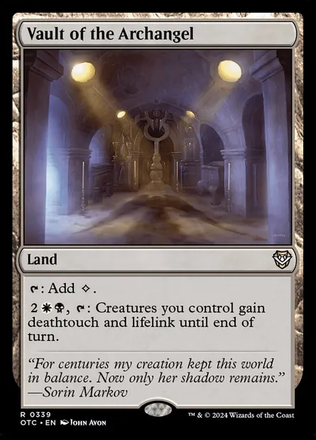 Vault of the Archangel, Magic card OTC 339 — Outlaws of Thunder Junction Commander set
