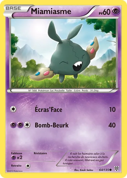 Miamiasme, carte Pokémon PLS 64 — extension Tempète Plasma