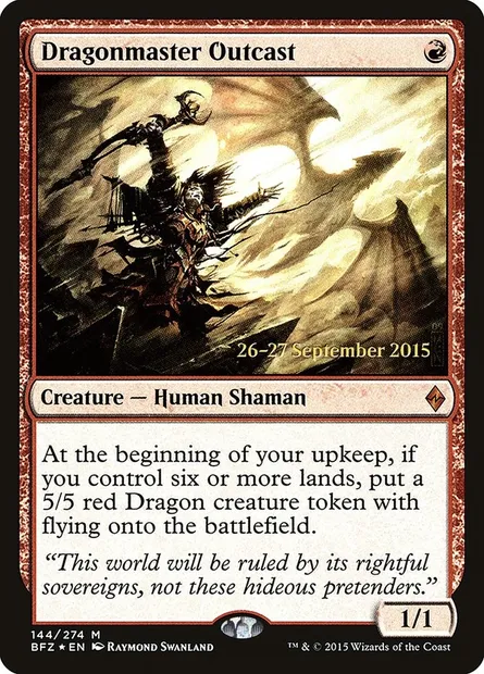 Proscrite maître-dragon, carte Magic PBFZ 144s — extension Battle for Zendikar Promos