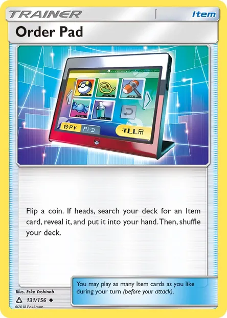 Order Pad, Pokémon card UPR 131 — Ultra Prism set