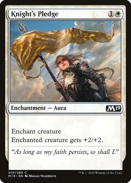 Knight's Pledge, Magic card M19 19 — Core Set 2019 set