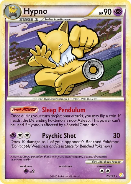 Hypno, Pokémon card HS 23 — HeartGold SoulSilver set