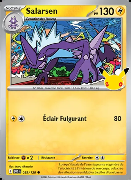 Salarsen, carte Pokémon 30C 059 — extension 30ᵉ Anniversaire