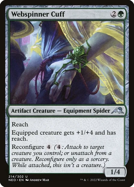 Webspinner Cuff, Magic card NEO 214 — Kamigawa: Neon Dynasty set