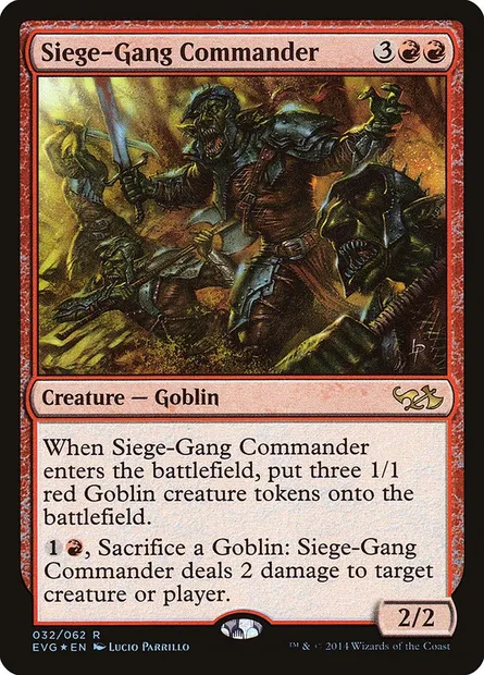 Siege-Gang Commander, Magic card EVG 32 — Duel Decks Anthology: Elves vs. Goblins set