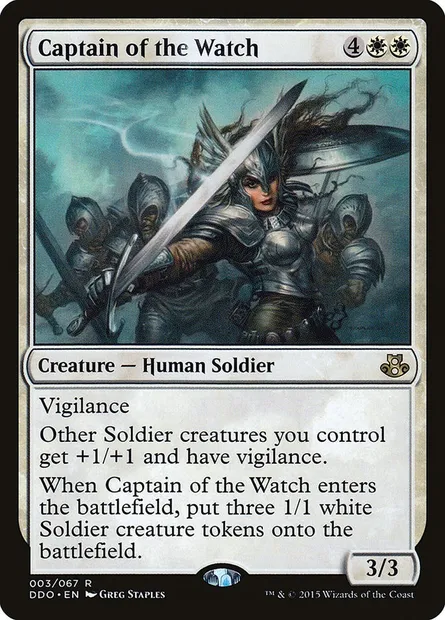 Capitaine des veilleurs, carte Magic DDO 3 — extension Duel Decks: Elspeth vs. Kiora