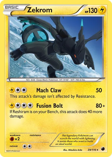 Zekrom, Pokémon card PLF 39 — Plasma Freeze set