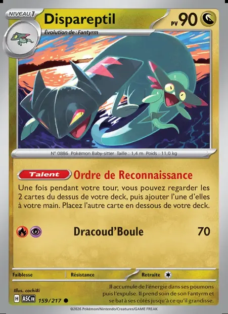 Dispareptil, carte Pokémon ASC 159 — extension Héros Transcendants