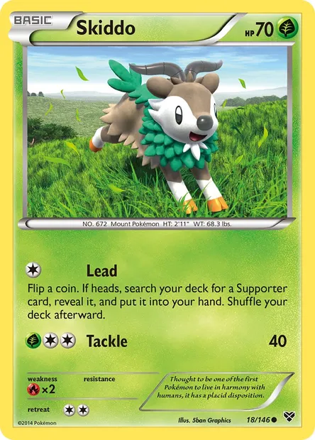 Skiddo, Pokémon card XY 18 — XY set