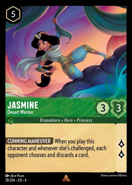 Jasmine - Desert Warrior, Disney Lorcana card CH4-078 — Ursula's Return set
