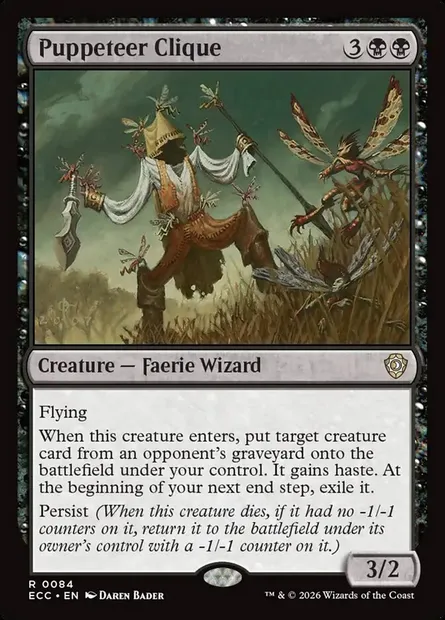 Puppeteer Clique, Magic card ECC 84 — Lorwyn Eclipsed Commander set
