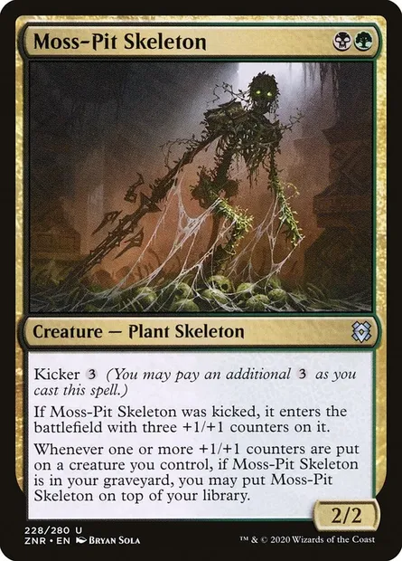 Moss-Pit Skeleton, Magic card ZNR 228 — Zendikar Rising set