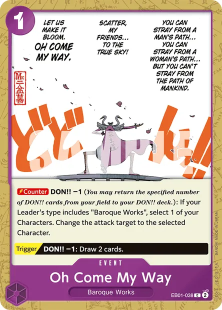 Oh Come My Way, One Piece card EB01-038 — MEMORIAL COLLECTION set