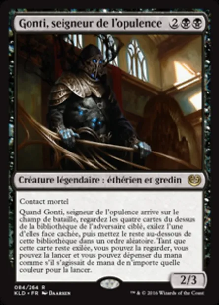 Gonti, seigneur de l'opulence, carte Magic KLD 84 — extension Kaladesh