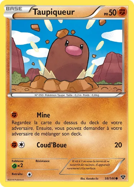 Taupiqueur, carte Pokémon XY 58 — extension XY