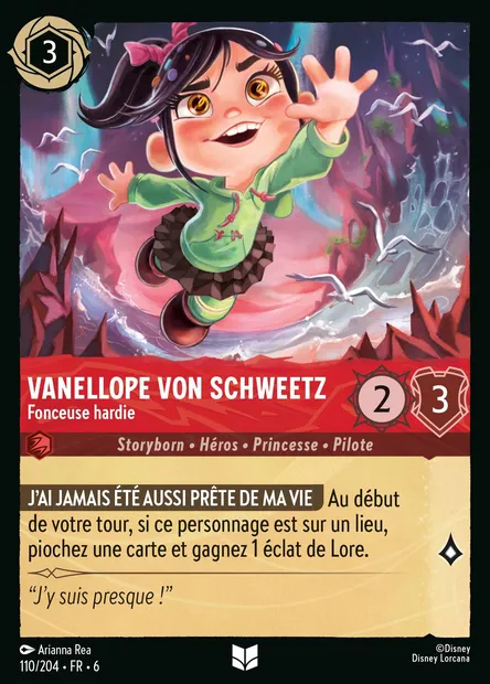 Vanellope von Schweetz - Fonceuse hardie, carte Disney Lorcana CH6-110 — extension La Mer Azurite