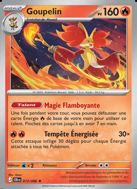 Goupelin, carte Pokémon CRI 013 — extension Chaos Ascendant