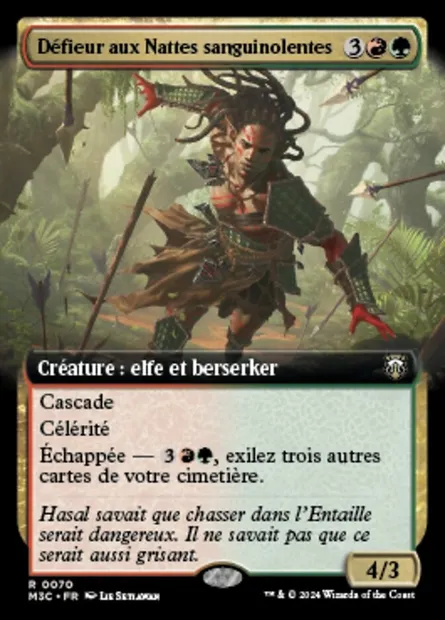 Défieur aux Nattes sanguinolentes, carte Magic M3C 70 — extension Modern Horizons 3 Commander