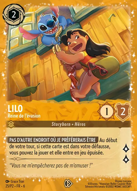 Lilo - Reine de l'évasion, carte Disney Lorcana P2-025 — extension P2