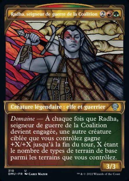 Radha, seigneur de guerre de la Coalition, carte Magic DMU 310 — extension Dominaria Uni