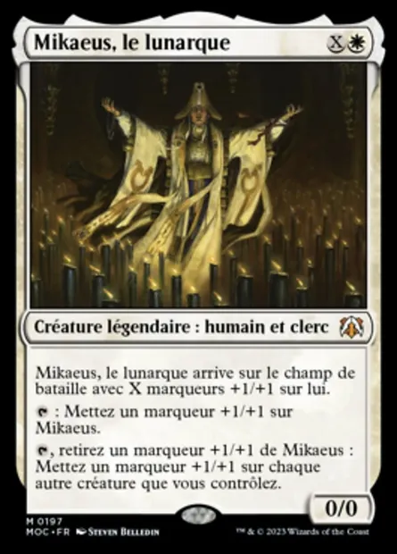 Mikaeus, le lunarque, carte Magic MOC 197 — extension March of the Machine Commander