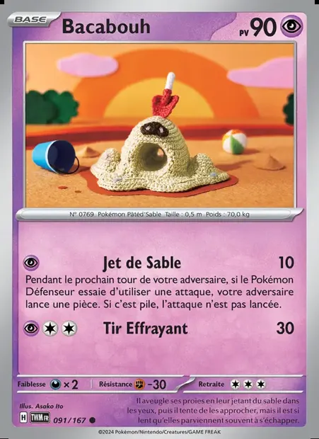 Bacabouh, carte Pokémon TWM 091 — extension Mascarade Crépusculaire