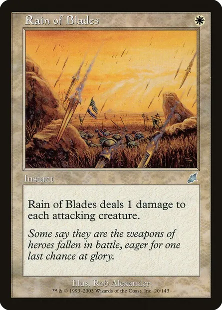 Pluie de lames, carte Magic SCG 20 — extension Fléau