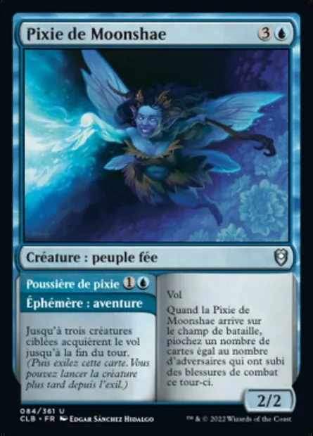Pixie de Moonshae // Poussière de pixie, carte Magic CLB 84 — extension Commander Légendes : la bataille de la Porte de Baldur