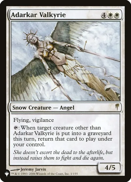 Adarkar Valkyrie, Magic card PLST CSP-1 — The List set