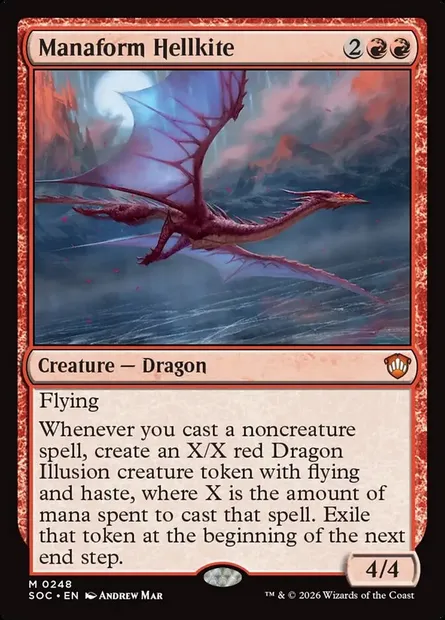 Manaform Hellkite, Magic card SOC 248 — Secrets of Strixhaven Commander set