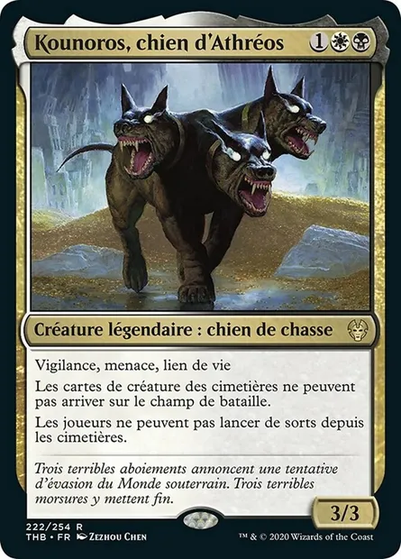 Kounoros, chien d'Athréos, carte Magic THB 222 — extension Theros Beyond Death